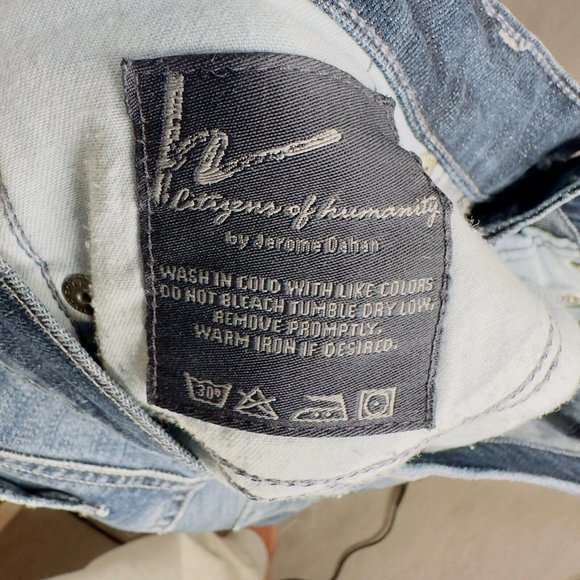 Citizens of Humanity Jeans 29 Blue Denim Whiskey‎ Low Waist Cropped USA Womens - Picture 11 of 12